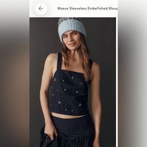 Maeve Sleeveless Embellished Blouse